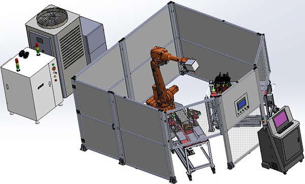 Laser welding system for prismatic battery pack